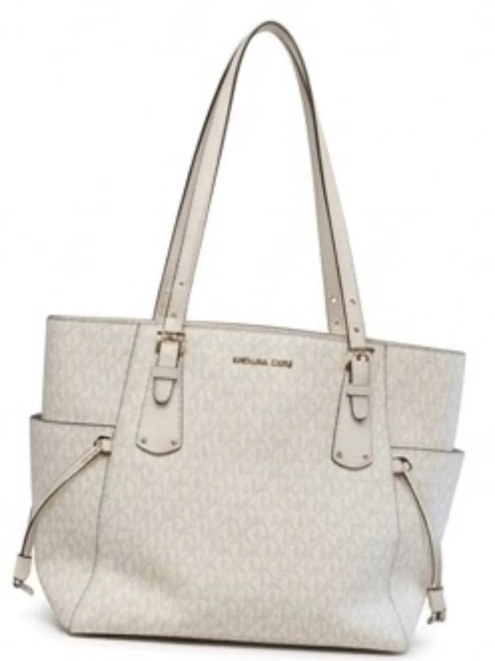 Pre-loved Michael Kors Cream/Off-White MK Signature Tote